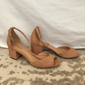 Schutz nude block heel sandals